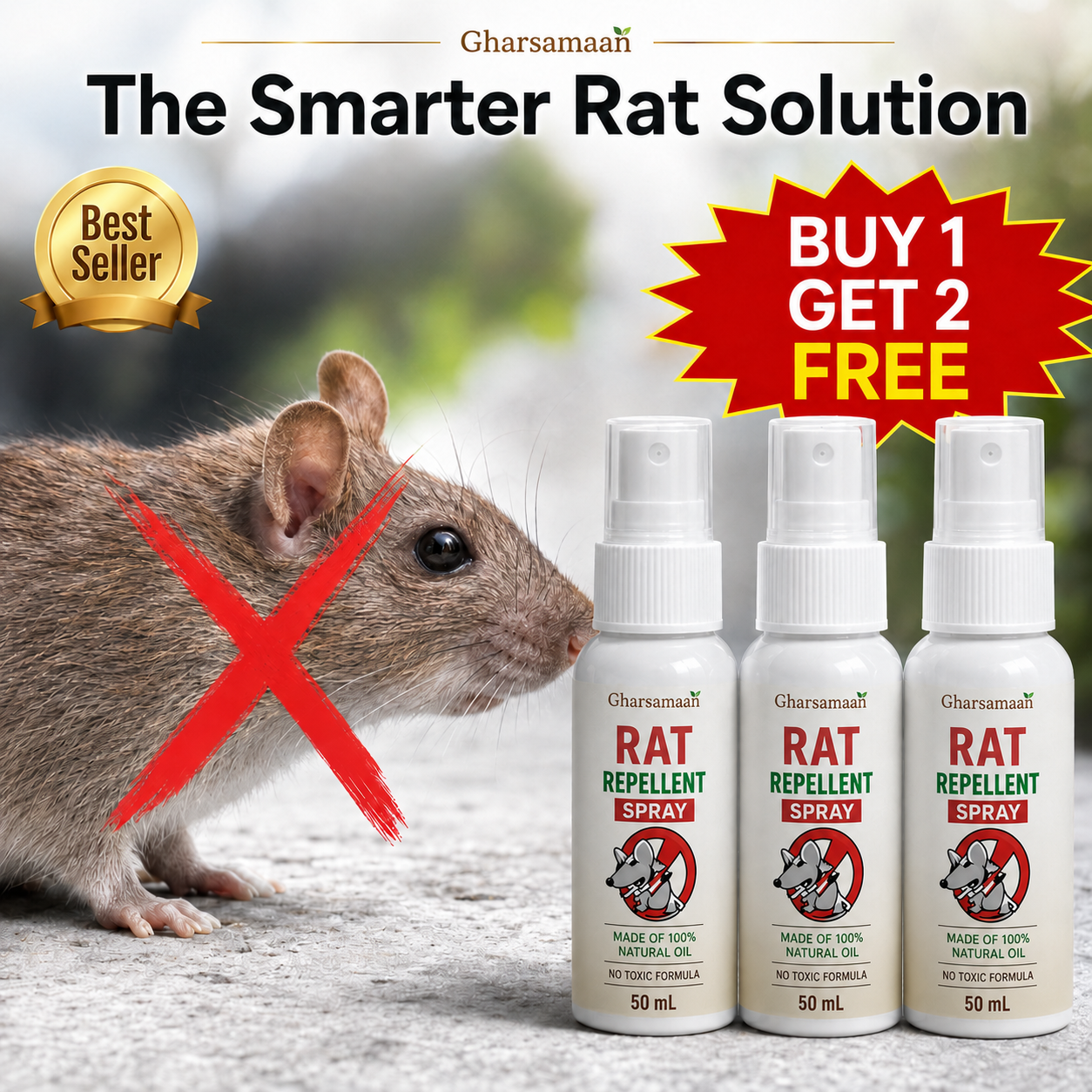 Rat Repellent Spray 50ML Buy 1 Get 2 Free