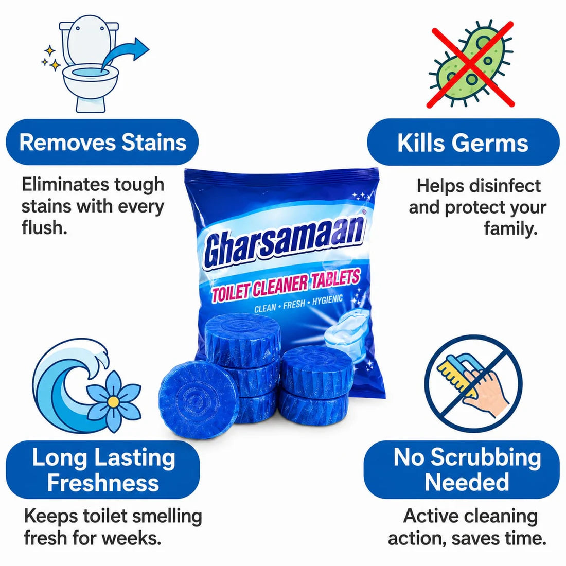 Toilet Cleaning Tablet (10 pcs) Automatic Cleaner & Deodorizer 🔥 Limited Offer – Buy Now!